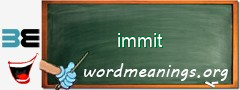 WordMeaning blackboard for immit